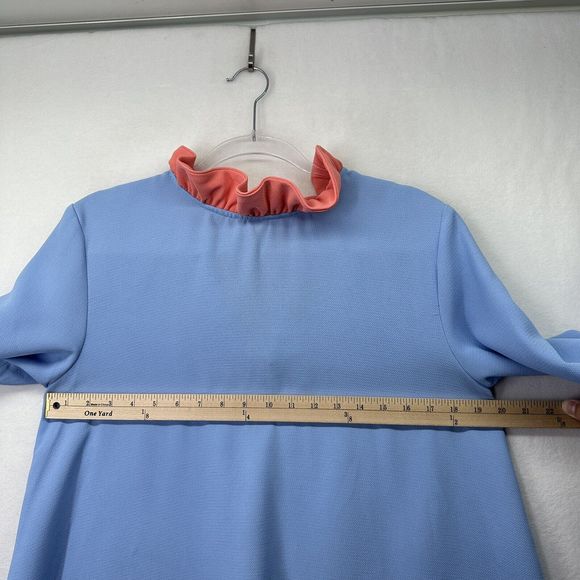 Pomander Place by Tuckernuck Blue Daphne Dress Swing Ruffle Bow sz L - Picture 6 of 16